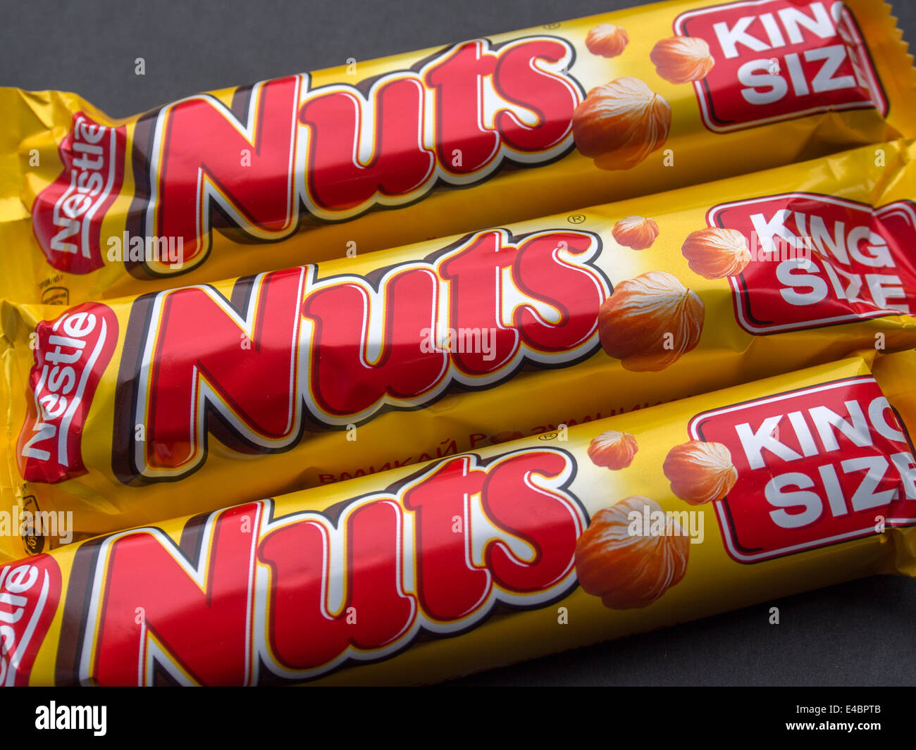 Nahaufnahme der Nuts candy Schokoriegel von Nestle gemacht Stockfoto