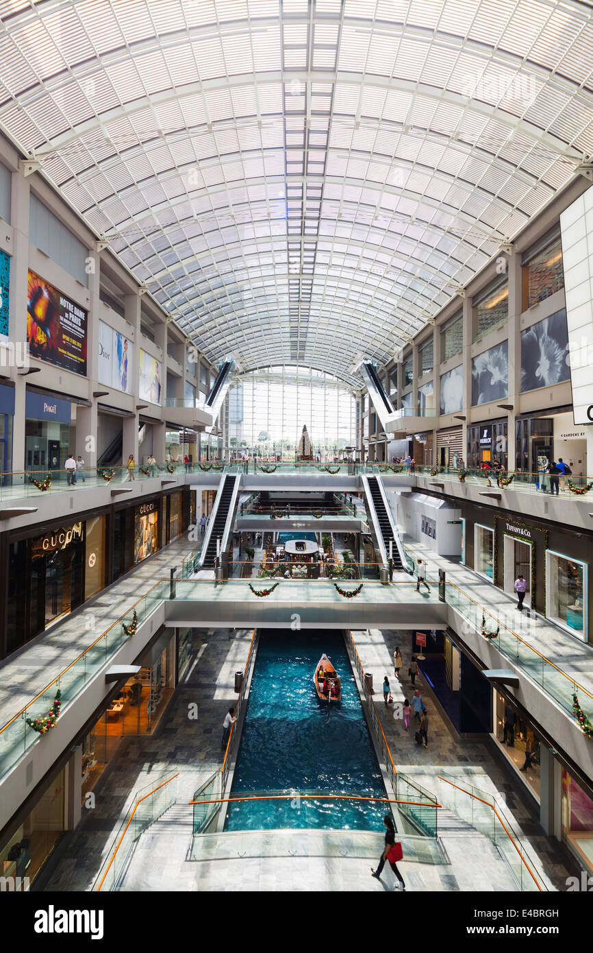 South East Asia, Singapur, Kanal am Marina Bay Sands Mall Stockfoto
