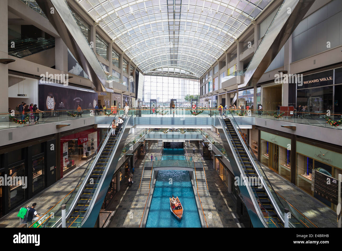 South East Asia, Singapur, Kanal am Marina Bay Sands Mall Stockfoto