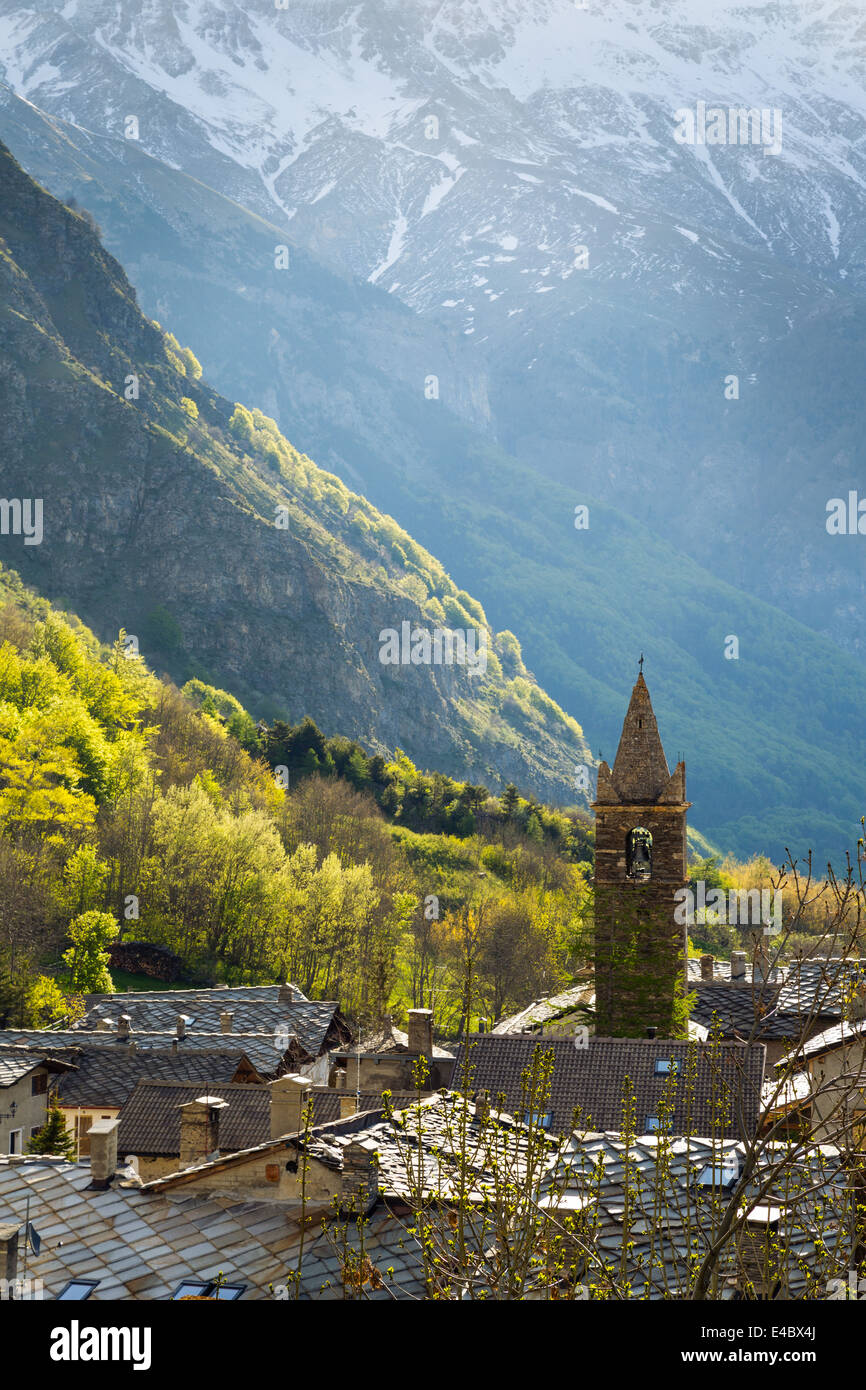 Das Dorf von Moncenisio im Susa-Tal, Piemont, Italien. Stockfoto