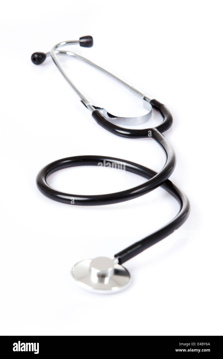 Stetoskop auf weißem Hintergrund Stockfoto