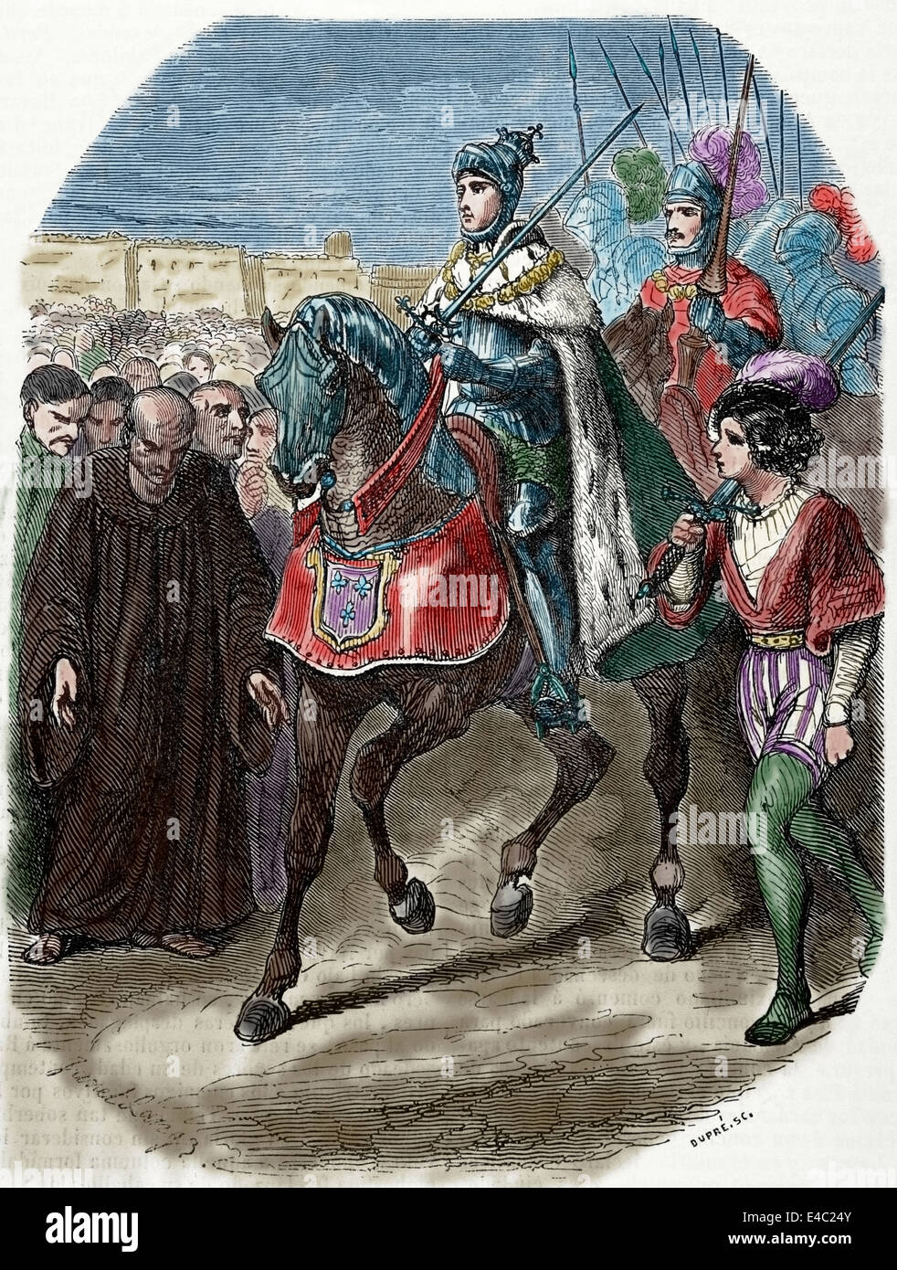 Ludwig XII. (1462-1515). König von Frankreich und Neapel in Genua. Gravur. Stockfoto