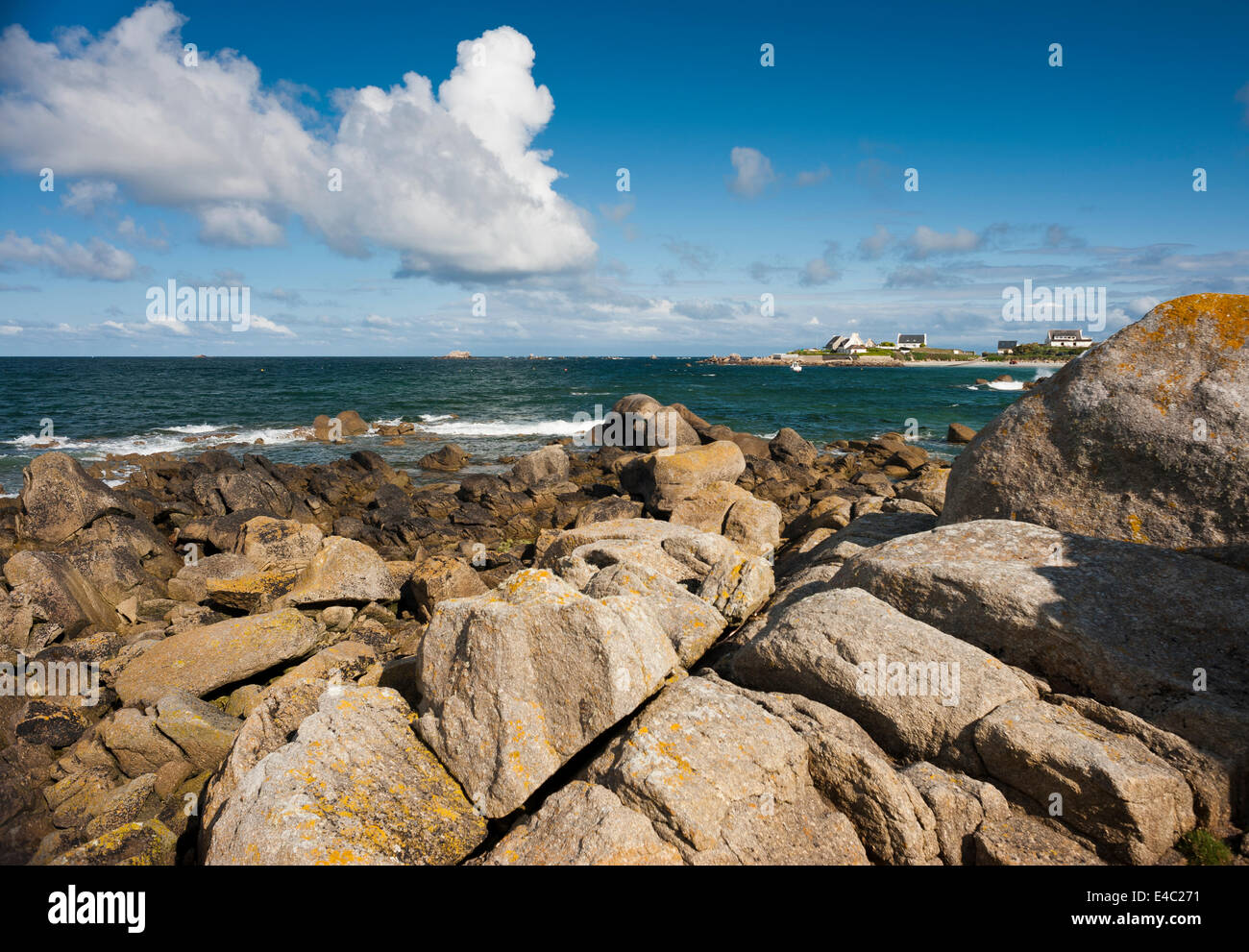 Atlantik-Küste in der Nähe von Guisseny, Bretagne, Frankreich Stockfoto