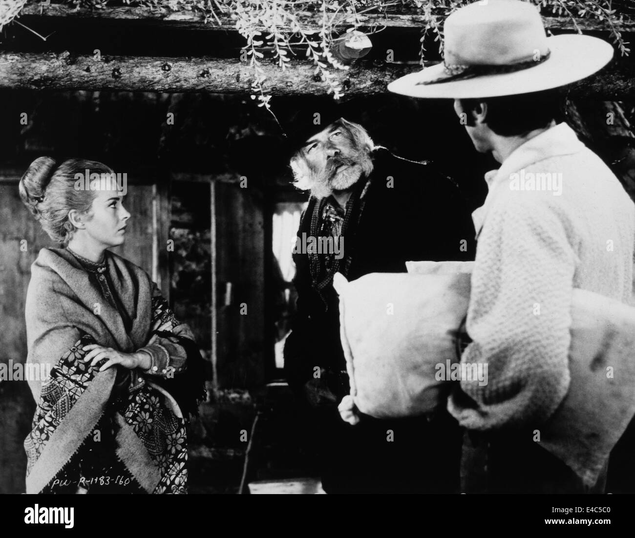 Jean Seberg, Lee Marvin, Clint Eastwood, am Set des Films "Paint Your