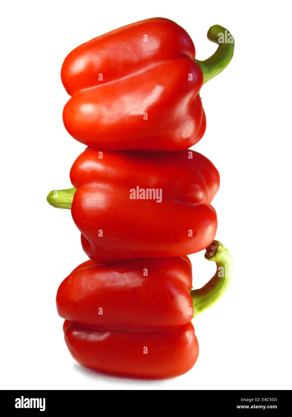 Rote Paprika isoliert auf weißem Hintergrund Stockfoto