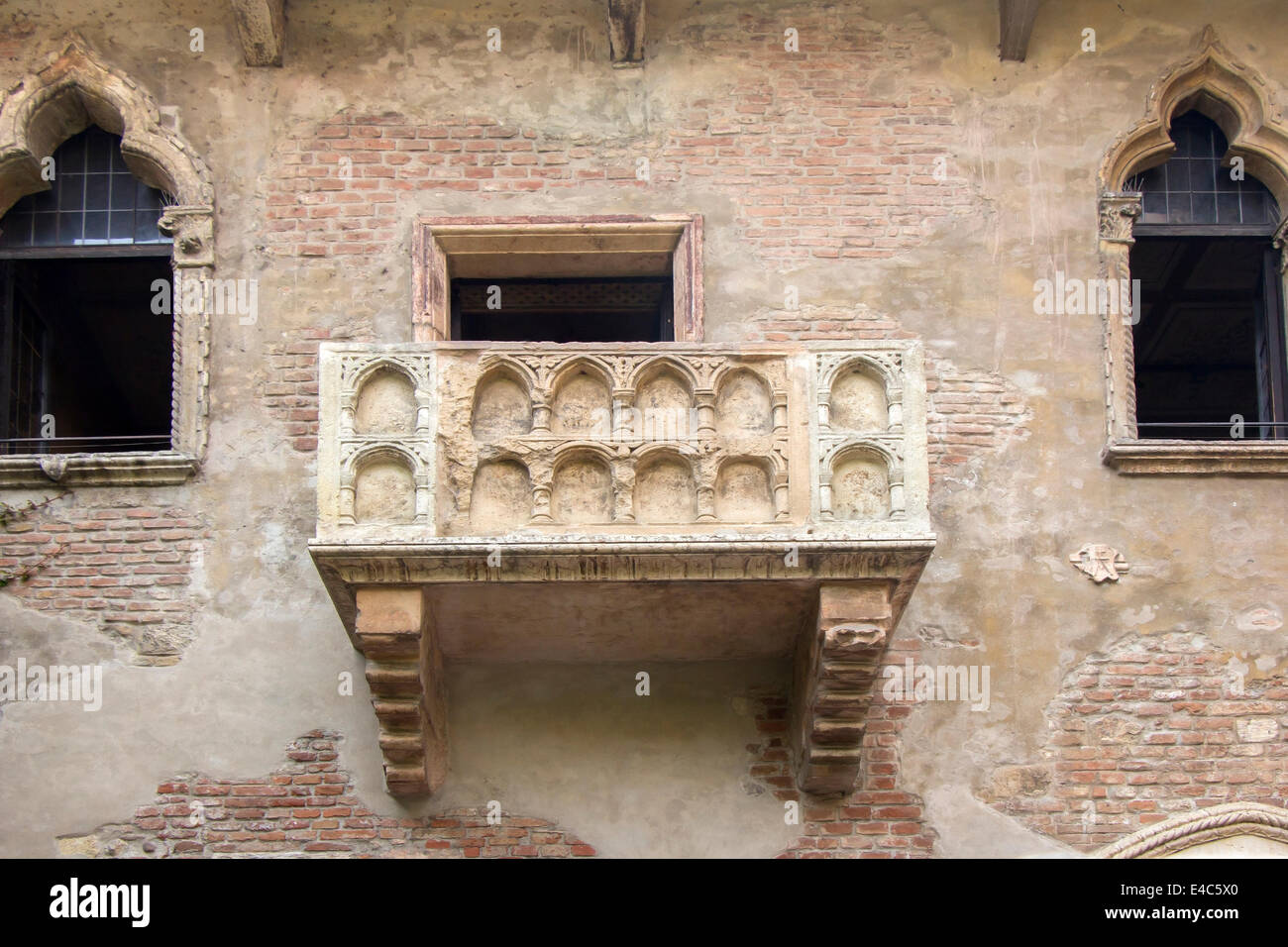 Den berühmten Balkon von Romeo und Julia in Verona, Italien Stockfoto