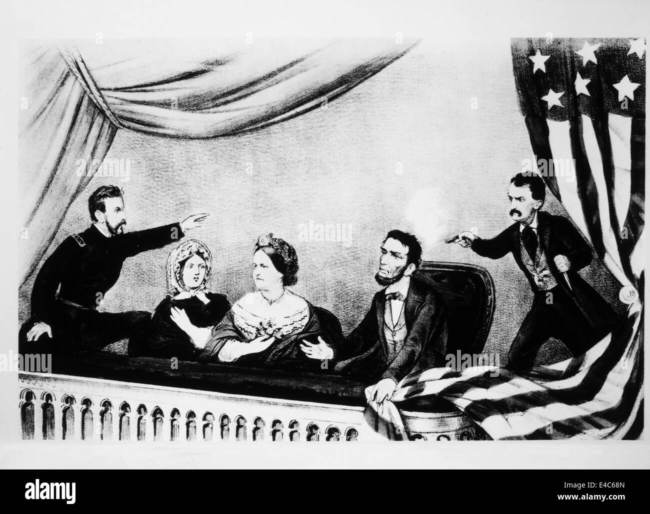 Das Attentat auf Präsident Abraham Lincoln, Lithographie, Currier & Ives, 1865 Stockfoto