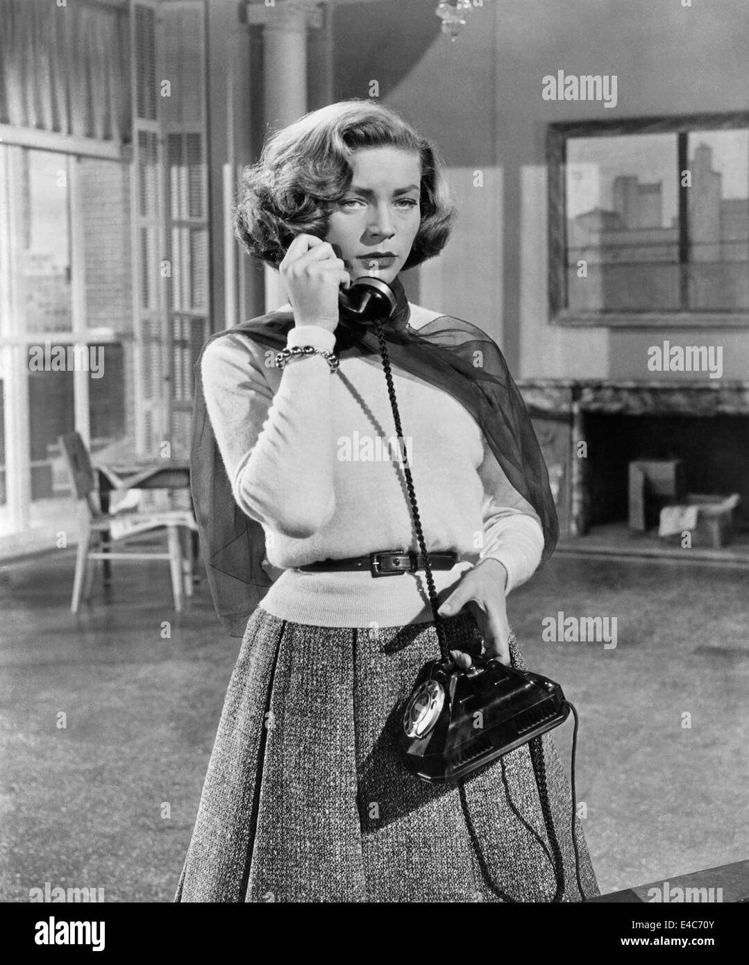 Lauren Bacall, am Set des Films, "Wie einen Millionär zu heiraten", 1953 Stockfoto