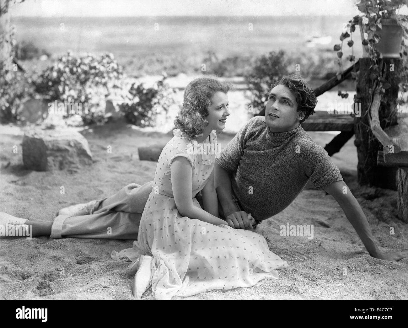 Janet Gaynor, Charles Farrell, am Set des Films "Lediglich Mary Ann", 1931 Stockfoto