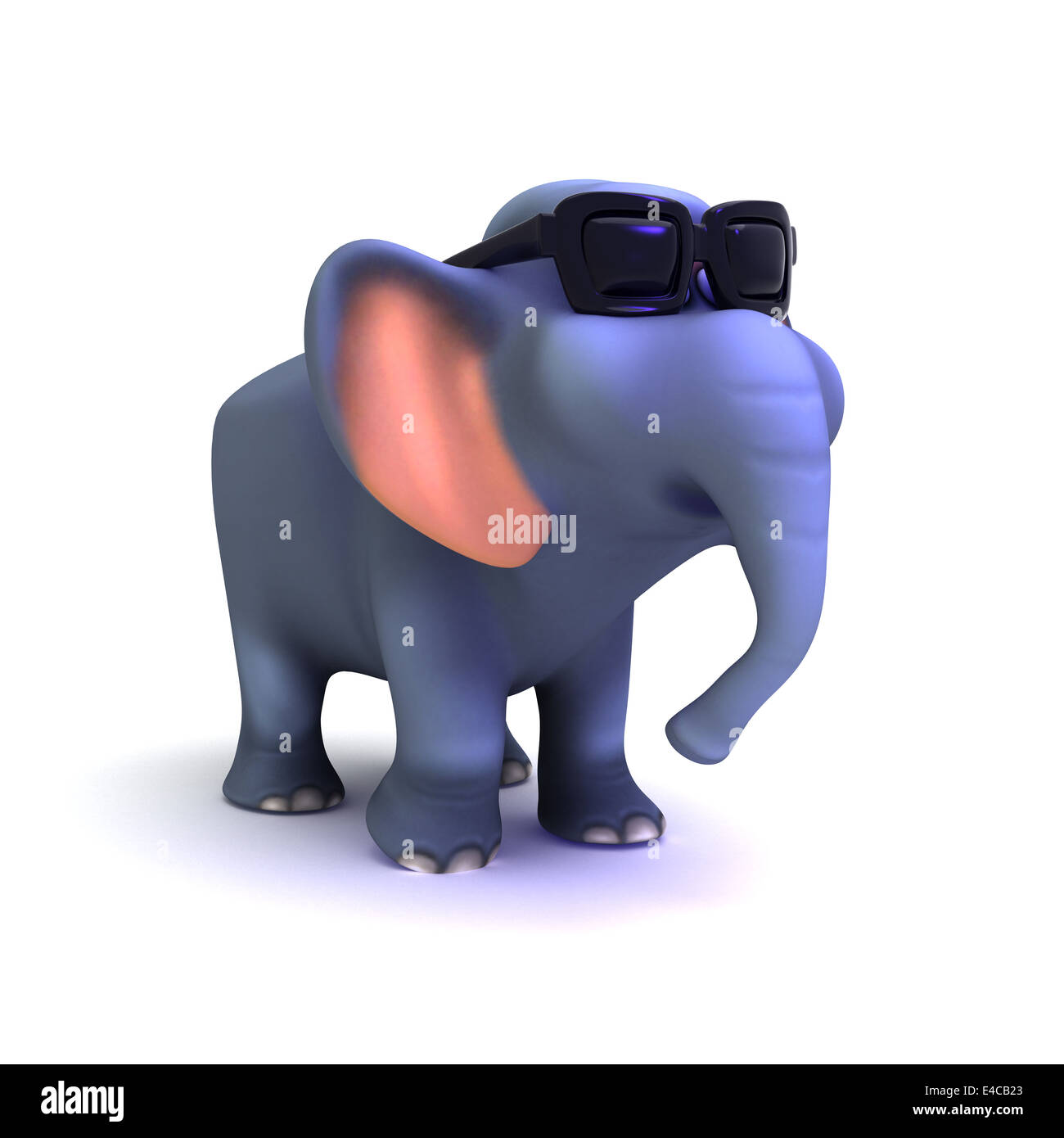 3D Cartoon Elefant trägt seine Sonnenbrille cool dude Stockfoto
