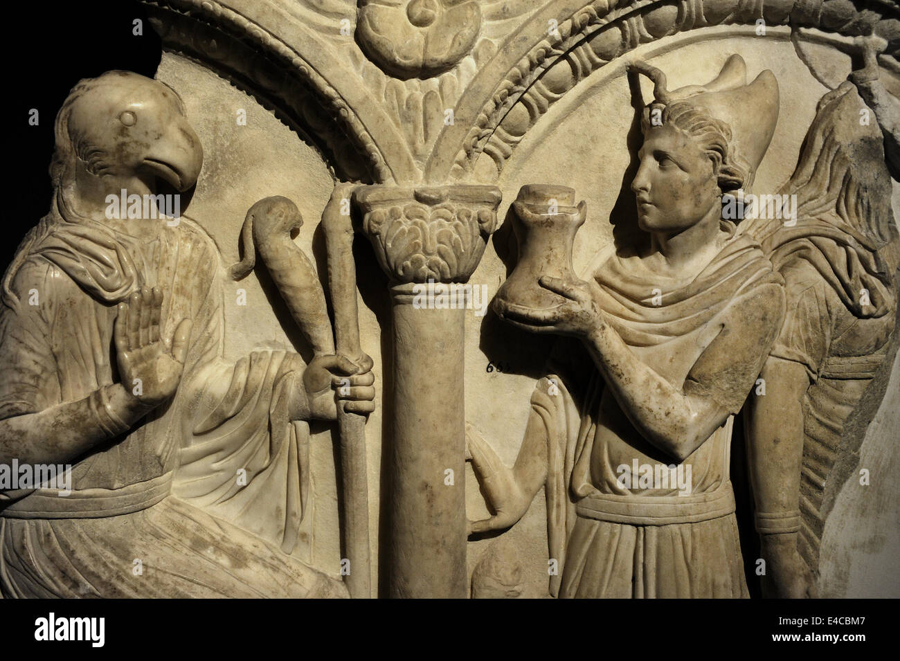 Fragment einer römischen Sarkophag Wanne. 2. Jahrhundert n. Chr. Marmor. Von Kreta (Griechenland). Archäologisches Museum. Istanbul. Turkei. Stockfoto
