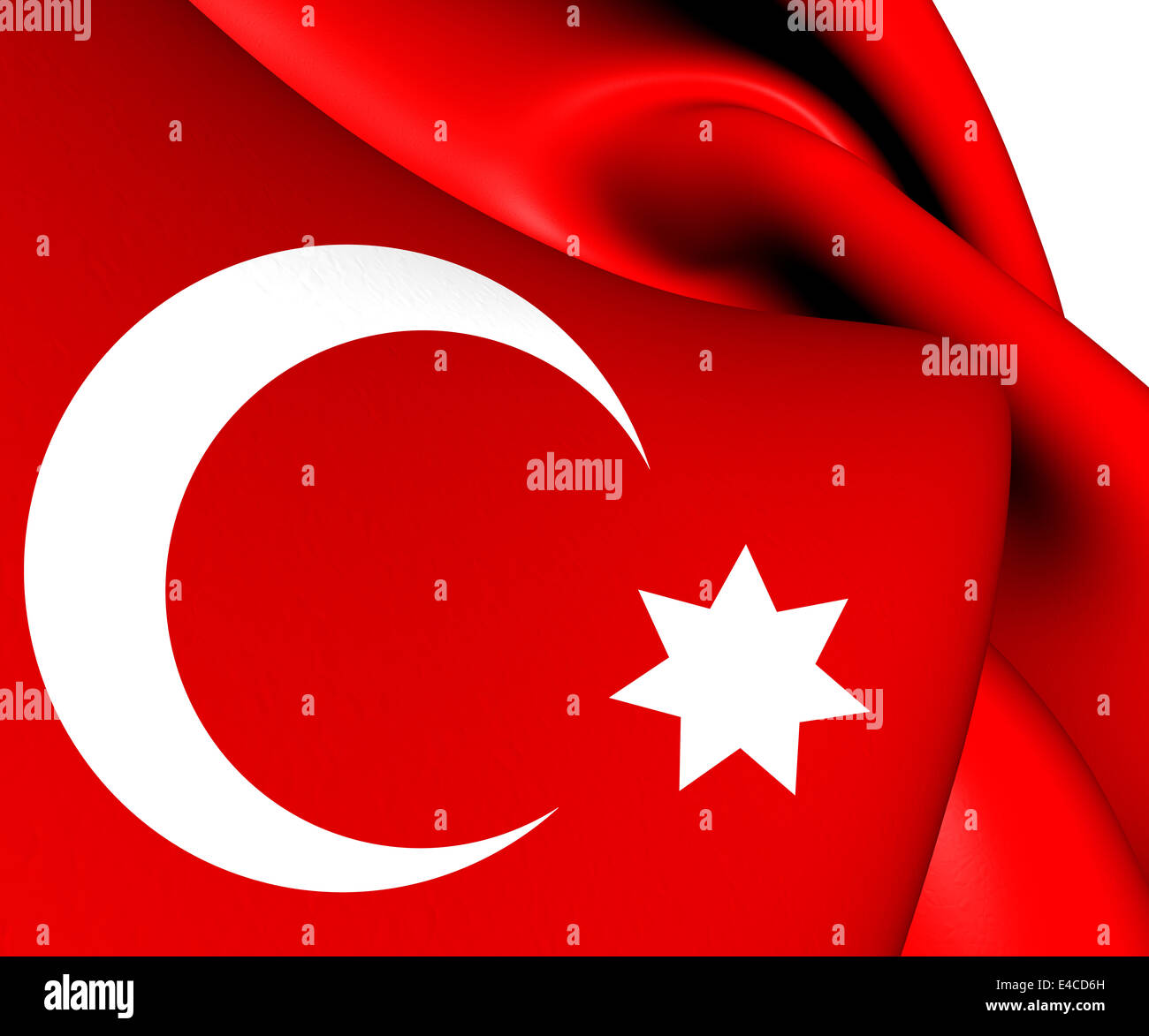 Flagge der osmanischen Ägypten (1793-1844). Hautnah. Stockfoto