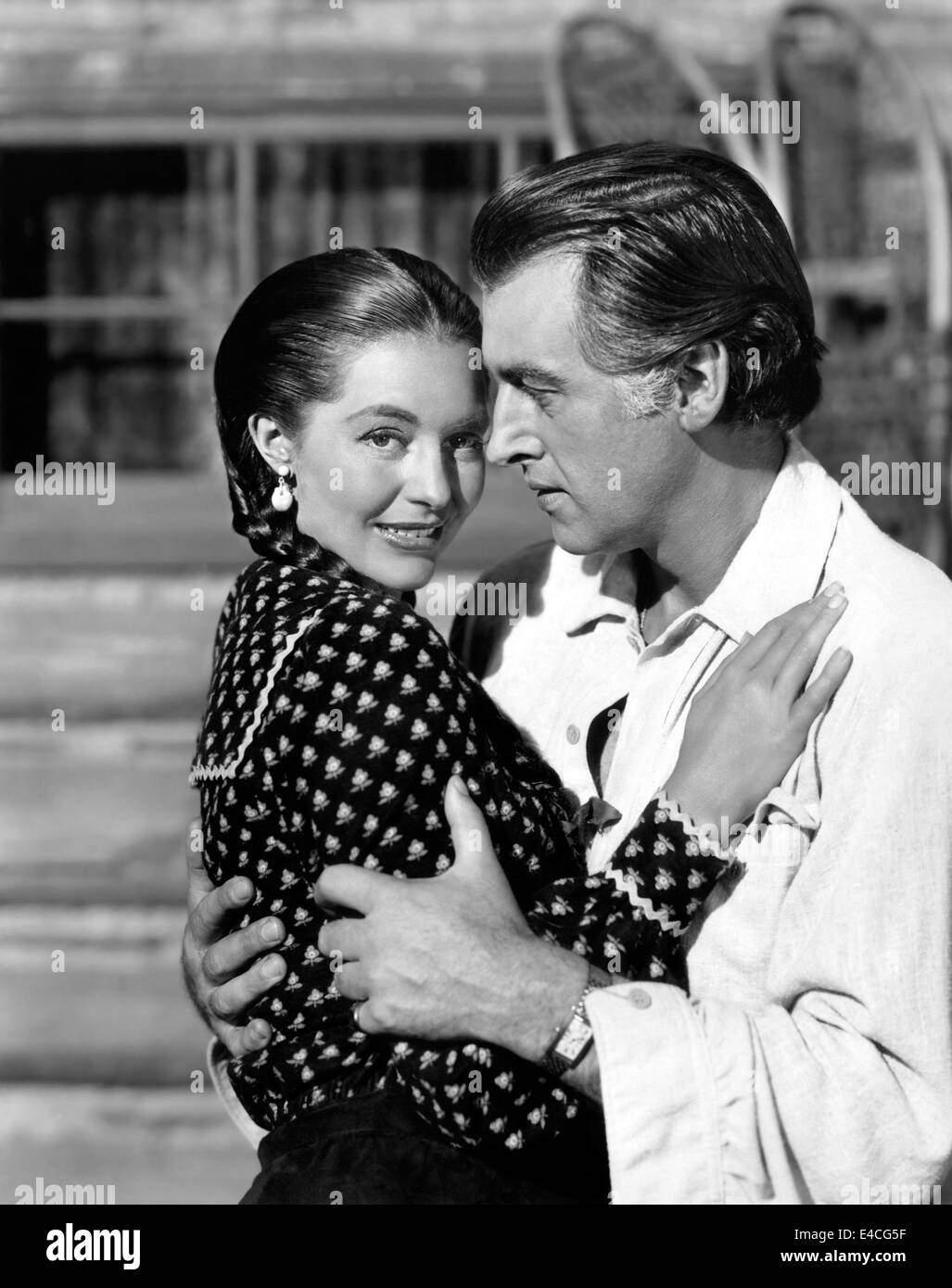 DER wilde Norden 1952 MGM-Film mit Stewart Granger und Cyd Charisse Stockfoto