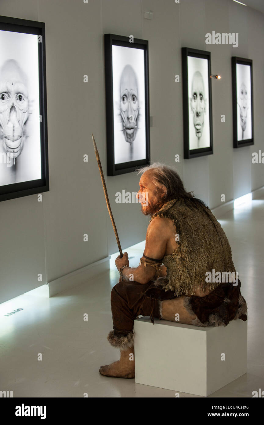 Rekonstruktion der Cromagnon-Mensch geformt von Elisabeth Daynès, Pôle International De La Préhistoire, Les Eyzies-de-Tayac-Sireuil Stockfoto