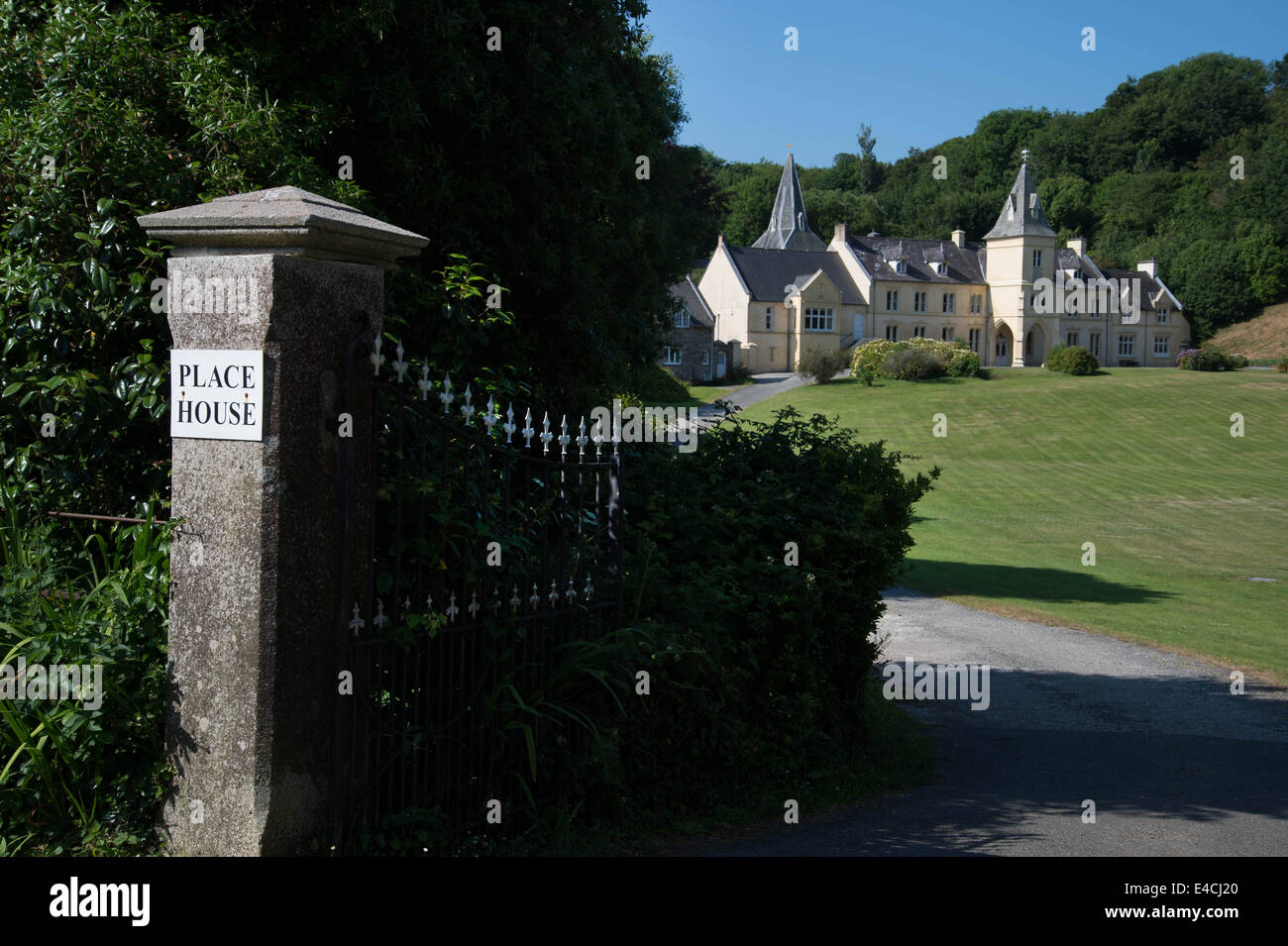 Cornwall. Roseland Halbinsel. Platz, Platz Haus. Stockfoto