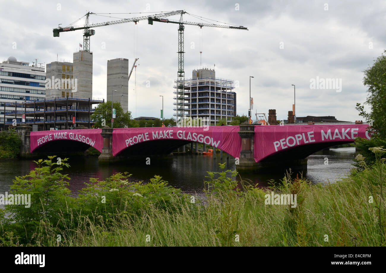 Brücke in Glasgow, eine billige Verjüngungskur für die Commonwealth Games 2014. Stockfoto