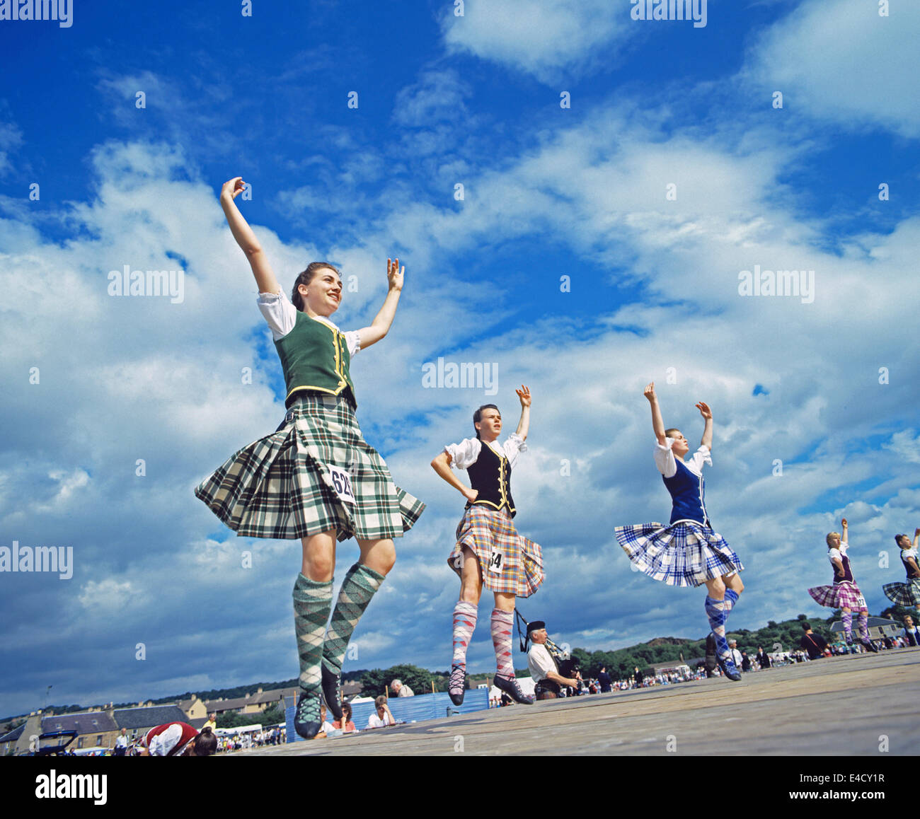 Traditionelle schottische Tänze auf der jährlichen Highland Games, Dunoon, Schottland, Vereinigtes Königreich Stockfoto