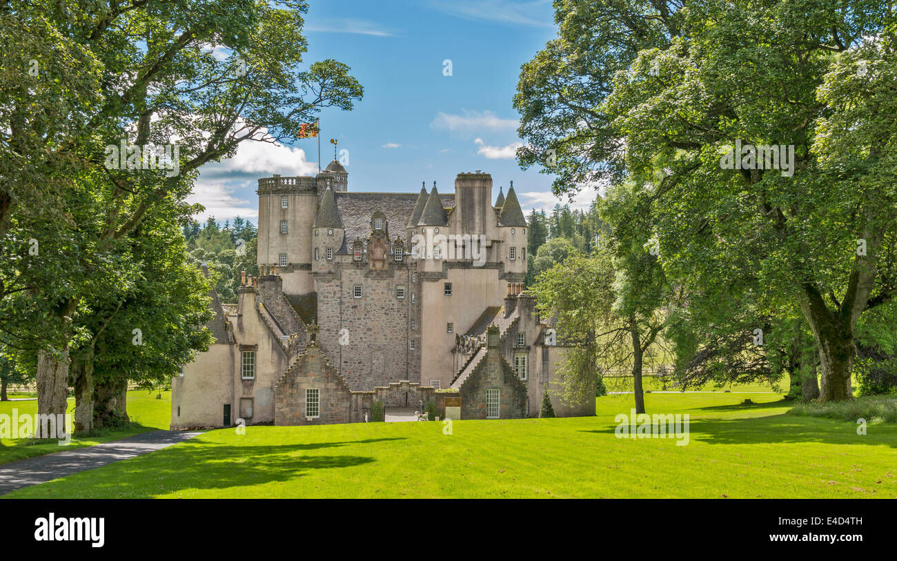 CASTLE FRASER DEN INNENHOF EINGANG KEMNAY-ABERDEENSHIRE-SCHOTTLAND Stockfoto