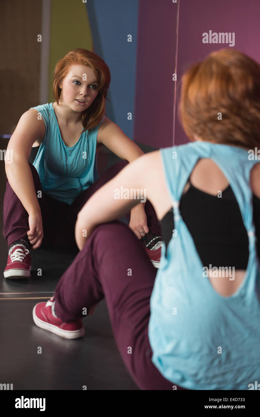 Hübsche Pause Tänzerin eine Pause Stockfoto