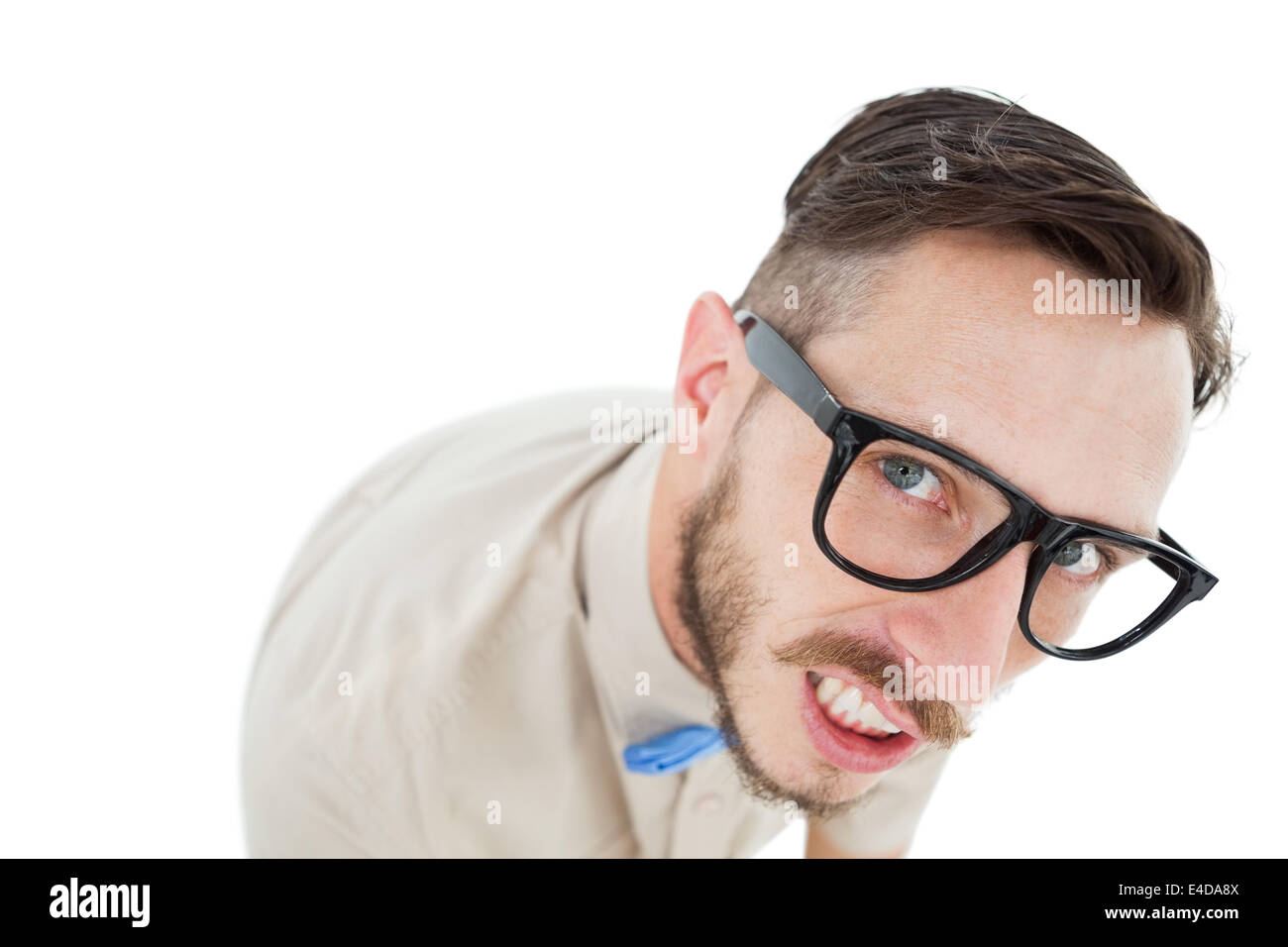 Geeky Hipster Blick in die Kamera Stockfoto