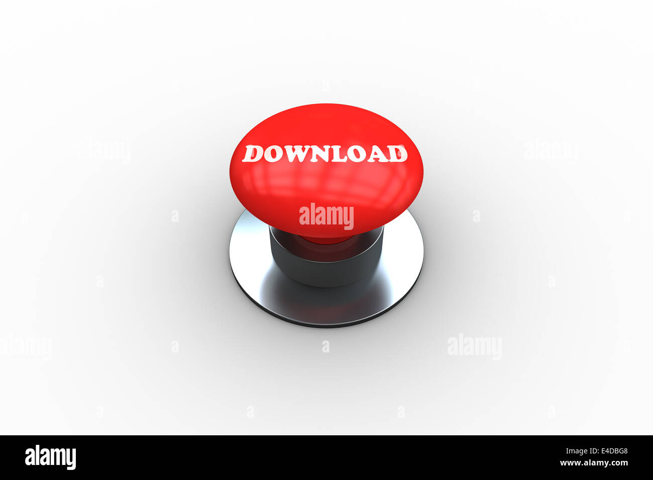 Download auf Digital erzeugte roten Druckknopf Stockfoto