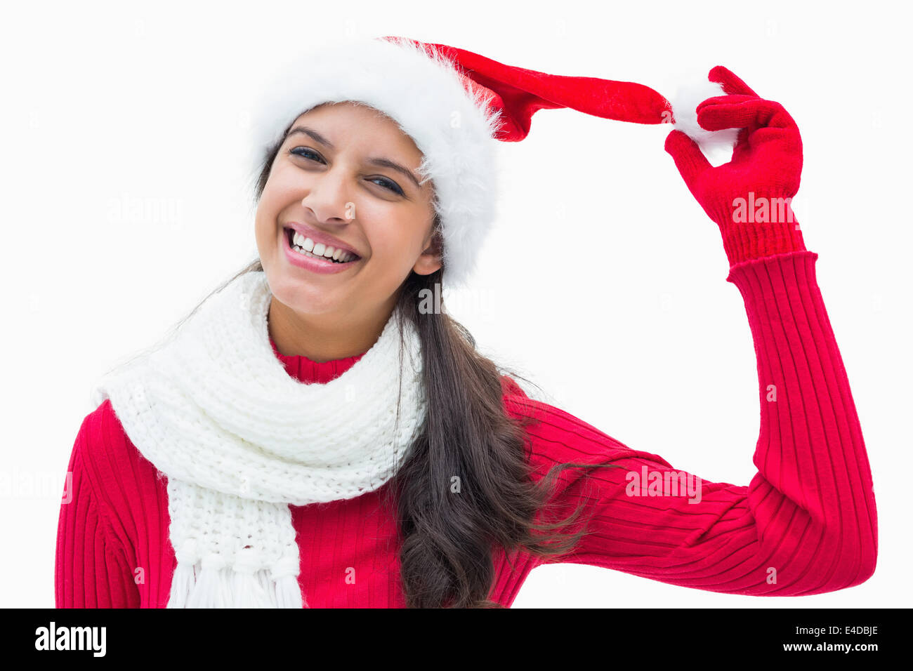 Schöne festliche Frau lächelt in die Kamera Stockfoto