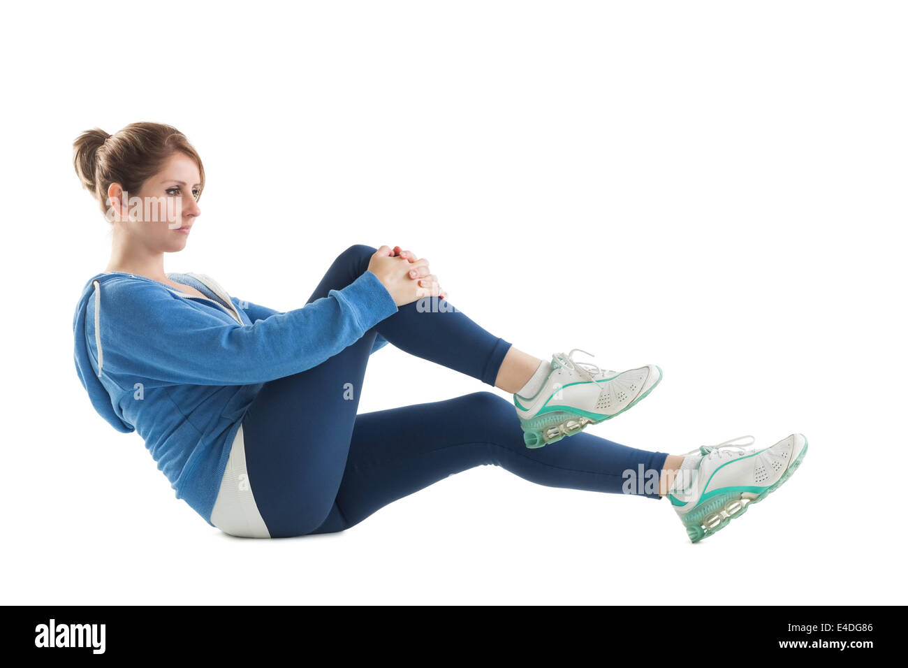 Seitenansicht der Frau Pilates Übungen Stockfoto