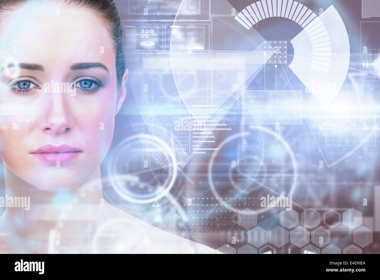 Zusammengesetztes Bild von natürlicher Schönheit posiert Stockfoto