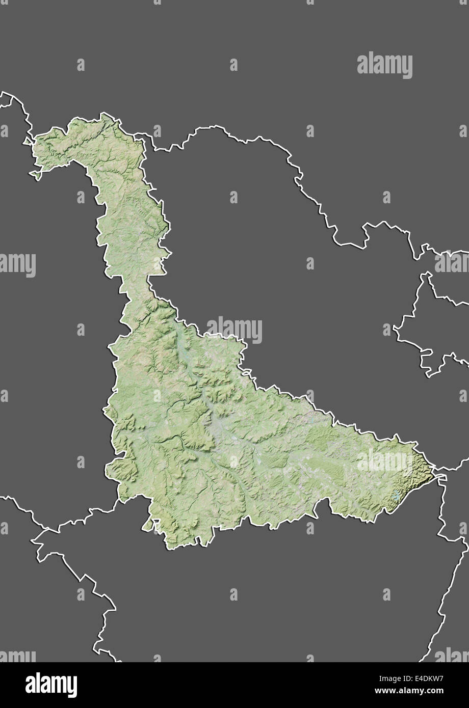 Departement Meurthe-et-Moselle, Frankreich, Reliefkarte Stockfoto