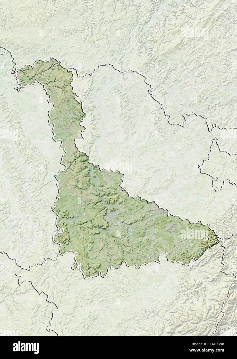Departement Meurthe-et-Moselle, Frankreich, Reliefkarte Stockfoto