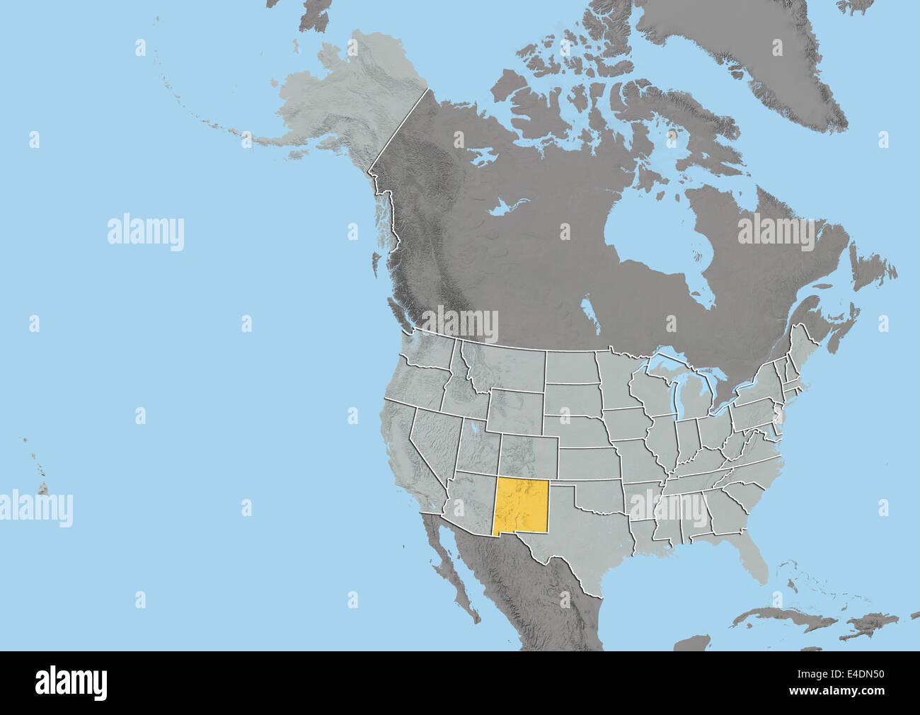 Bundesstaat New Mexico, Vereinigte Staaten, Reliefkarte Stockfoto