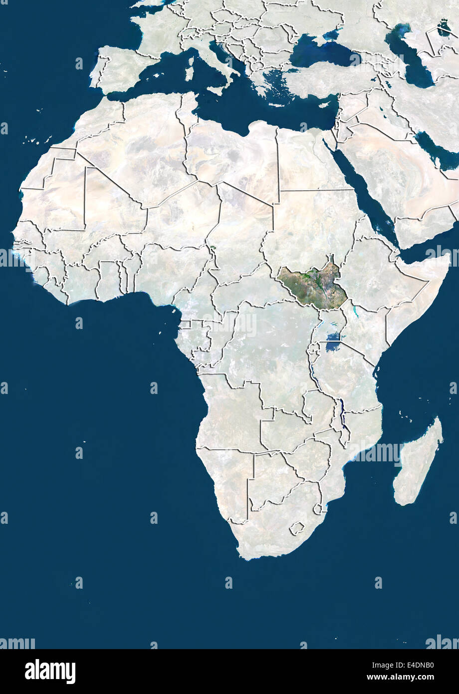 Süd-Sudan, Satellitenbild Stockfoto