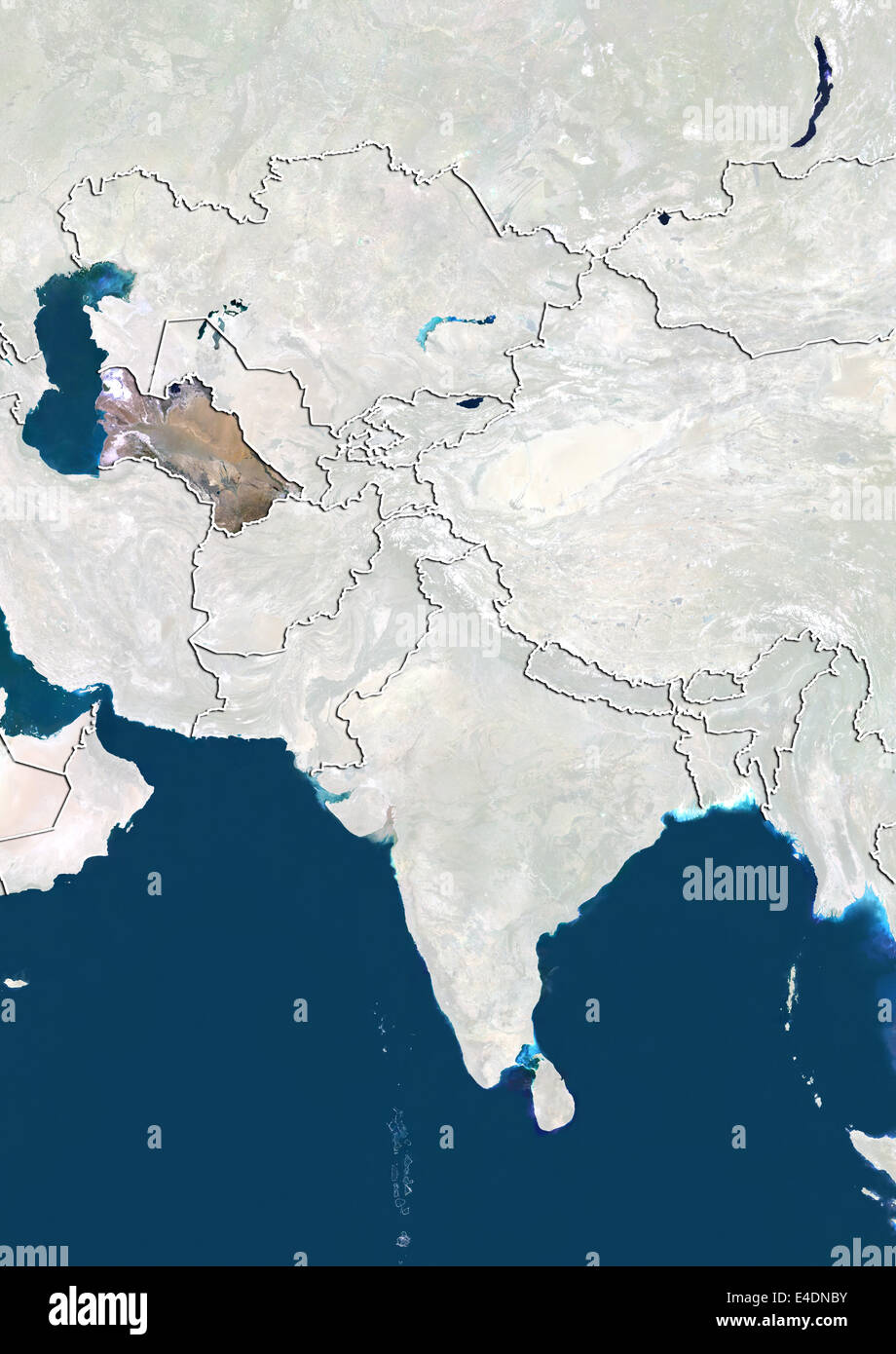 Turkmenistan, Satellitenbild Stockfoto