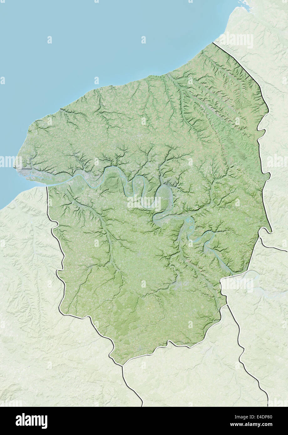 Region der Haute-Normandie, Frankreich, Reliefkarte Stockfoto