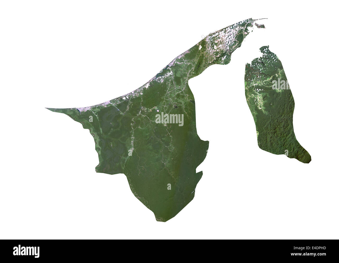 Brunei, Satellitenbild Stockfoto