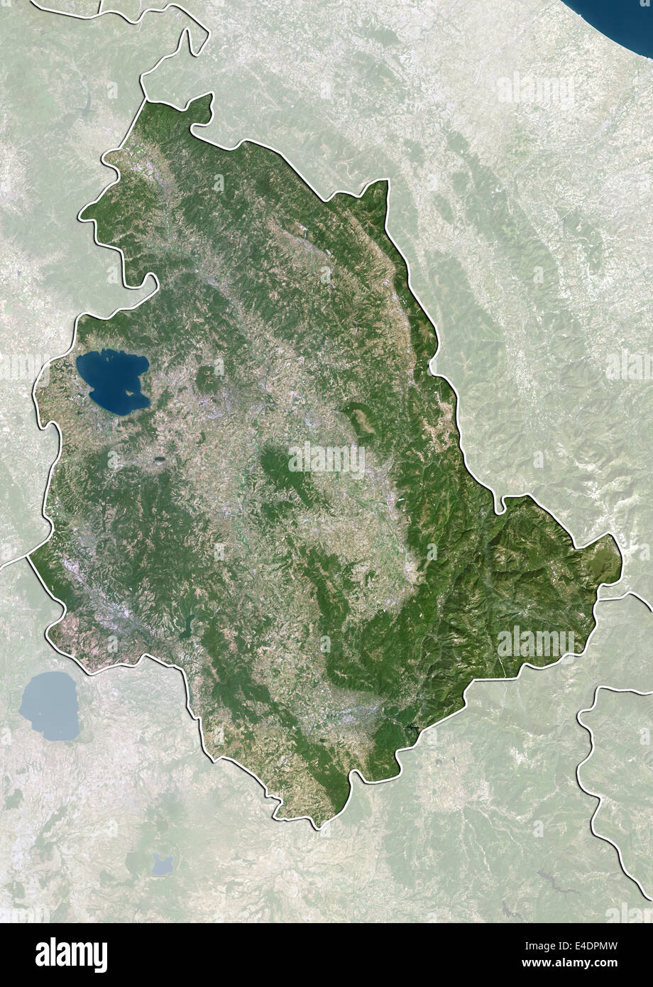 Region Umbrien, Italien, Echtfarben-Satellitenbild Stockfoto