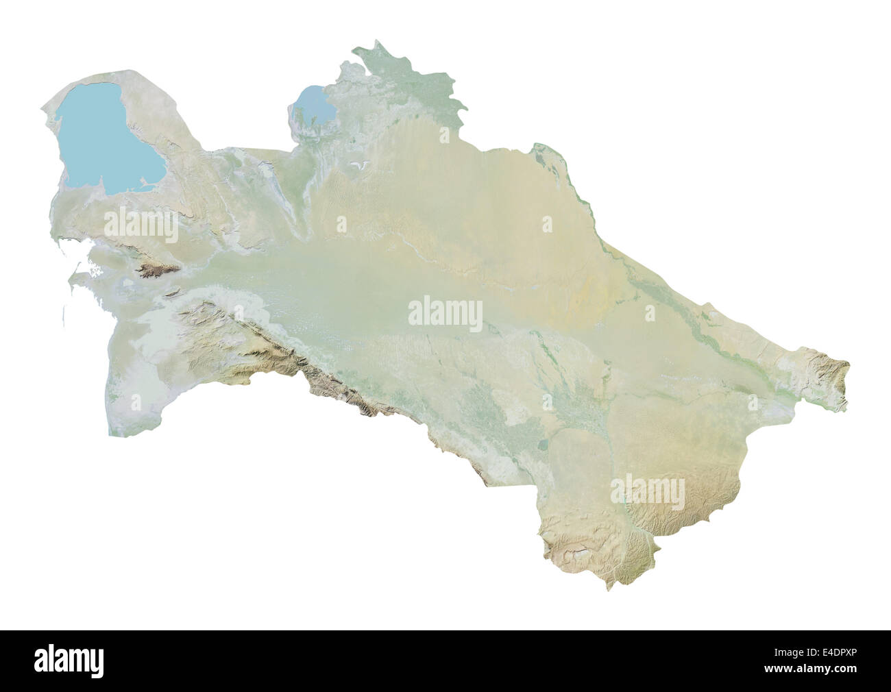 Turkmenistan, Reliefkarte Stockfoto