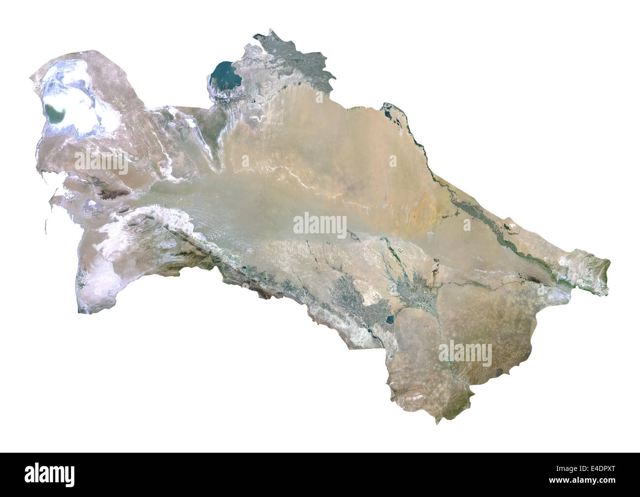 Turkmenistan, Satellitenbild Stockfoto