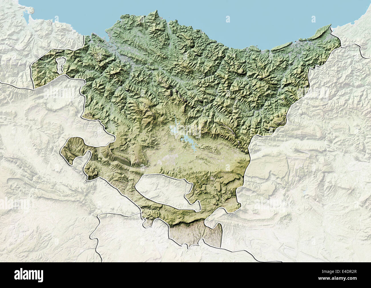 Baskisches Land, Spanien, Reliefkarte Stockfoto