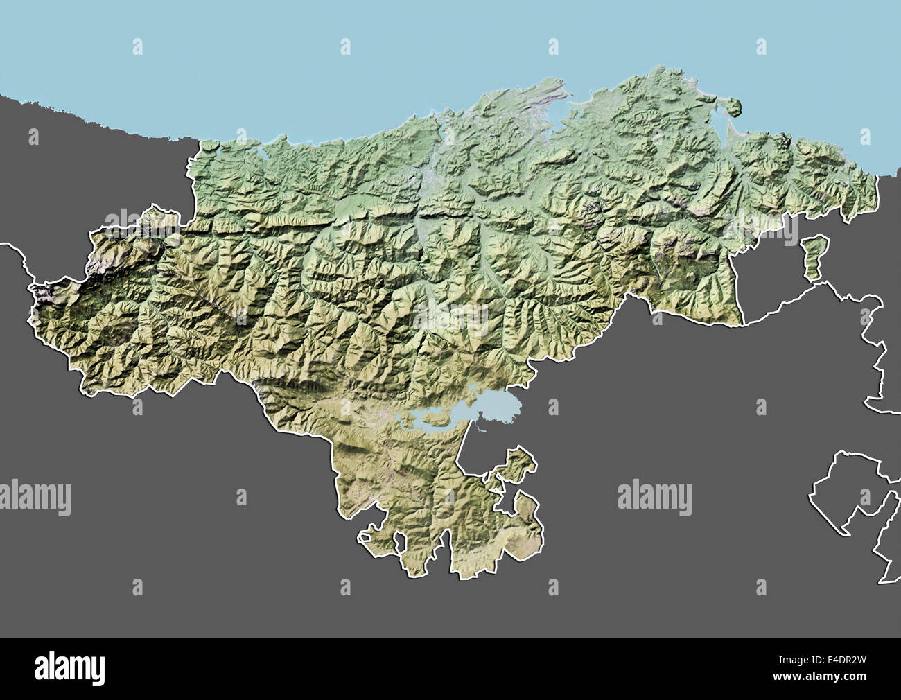 Kantabrien, Spanien, Reliefkarte Stockfoto