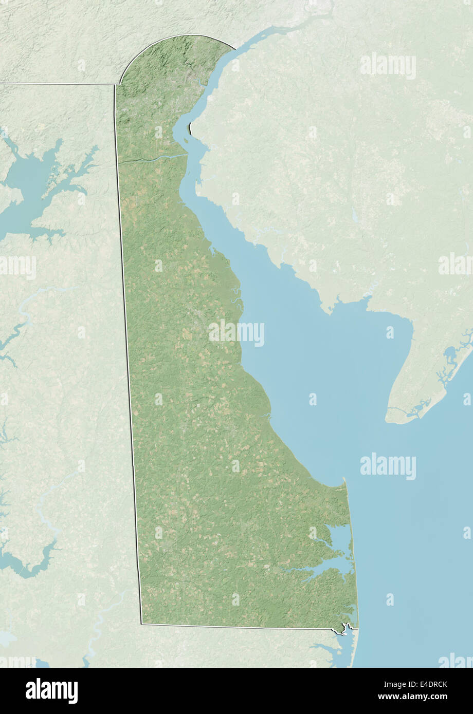 Bundesstaat Delaware, Vereinigte Staaten, Reliefkarte Stockfoto