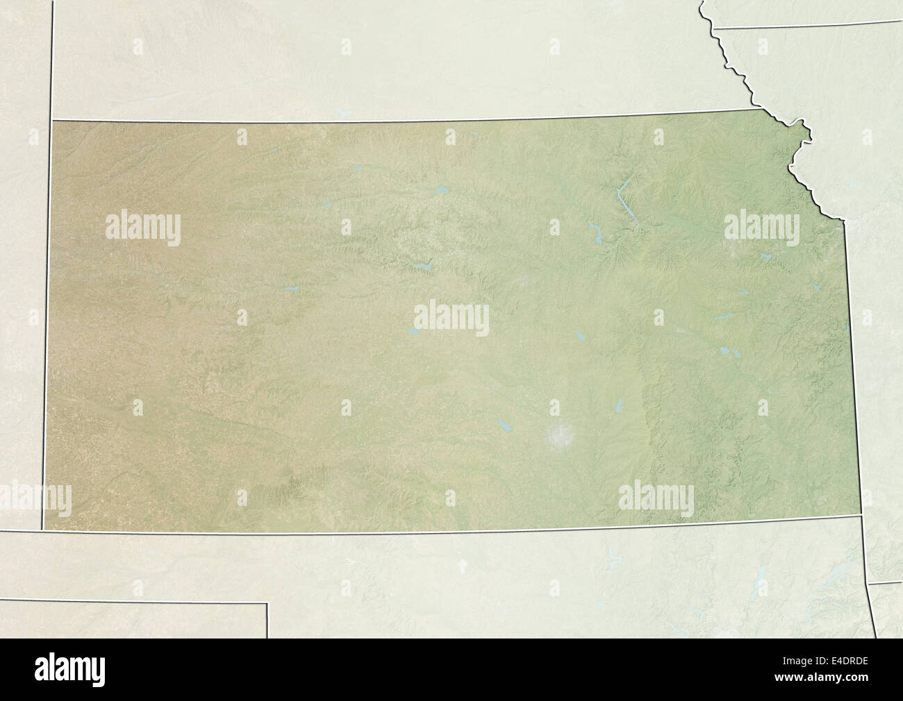 Bundesstaat Kansas, Vereinigte Staaten, Reliefkarte Stockfoto