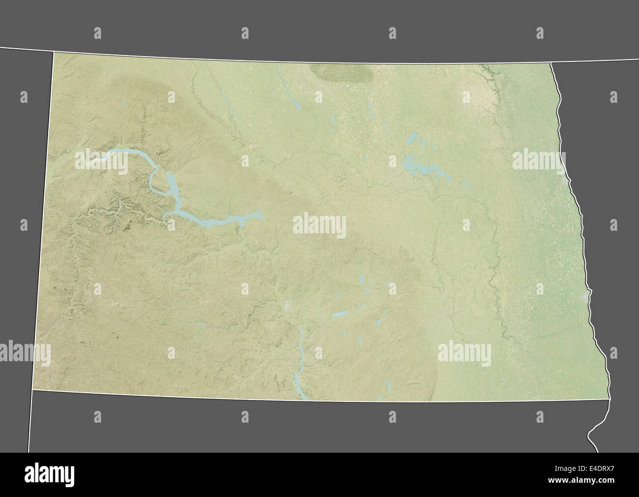 Bundesstaat North Dakota, Vereinigte Staaten, Reliefkarte Stockfoto