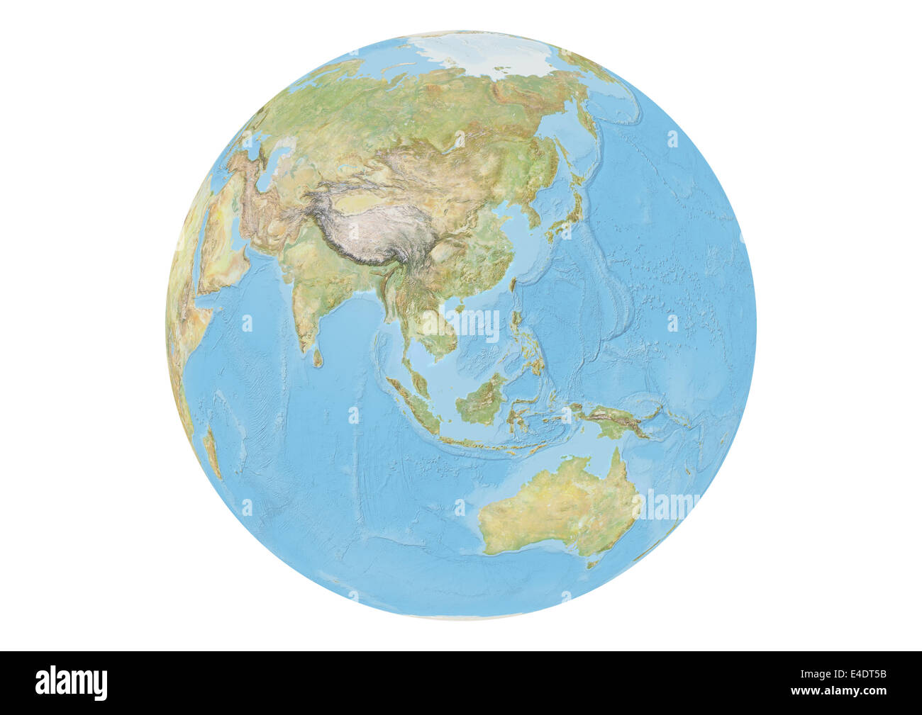 Erdkugel zeigt Asien und Australien Stockfoto