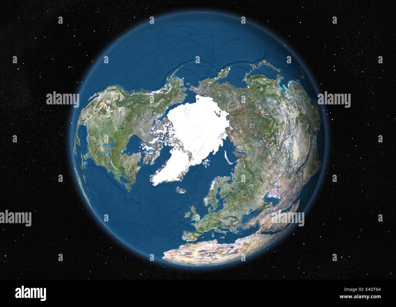 Erde Globus zeigt Nordpol Stockfoto