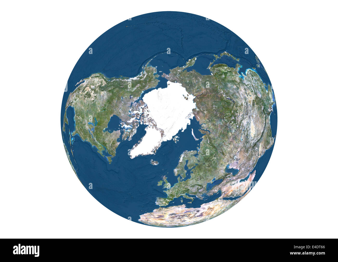 Erde Globus zeigt Nordpol Stockfoto