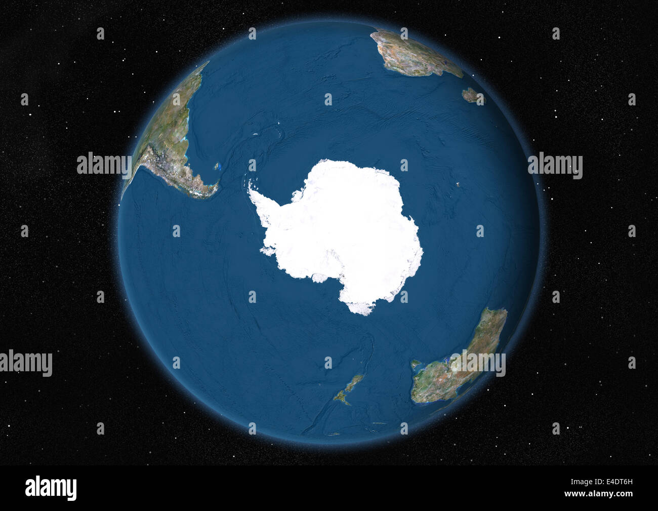 Erde Globus zeigen Antarktis Stockfoto
