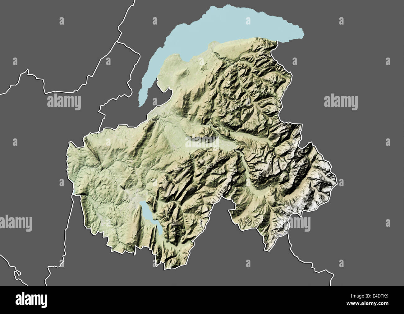 Departement Haute-Savoie, Frankreich, Reliefkarte Stockfoto