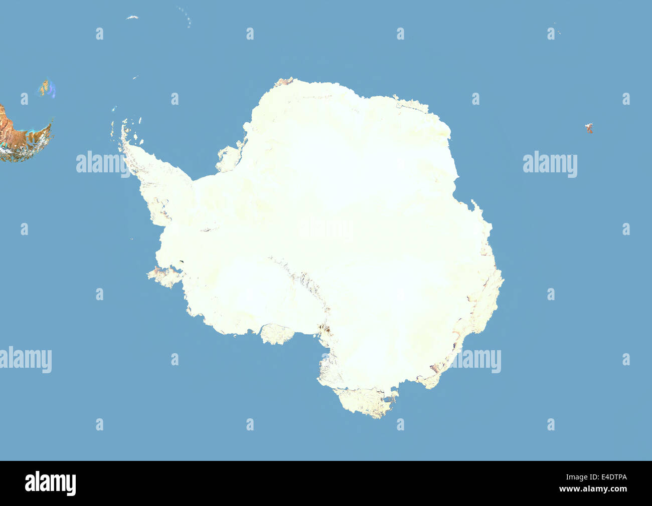 Antarktis, Satellitenbild mit Relief-Effekt Stockfoto