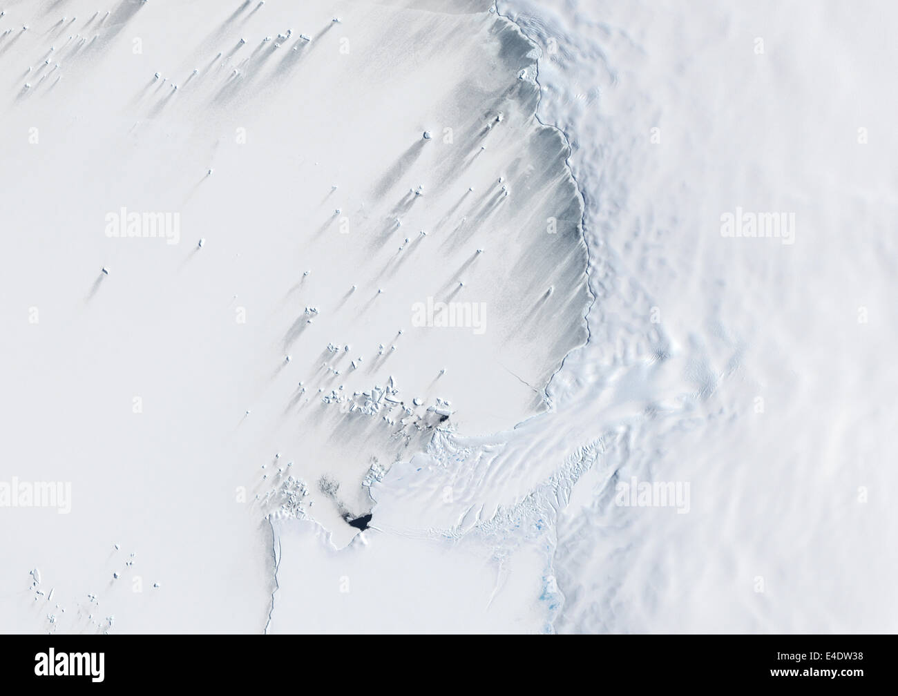 Pine Island Bay, Amundsen Meer, Antarktis, Echtfarben-Satellitenbild. Echtfarben-Satellit der Pine Island Bay im Amundsen Stockfoto